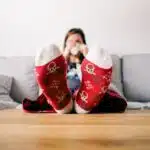 feet, socks, living room