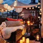 guirlande lumineuse au mur